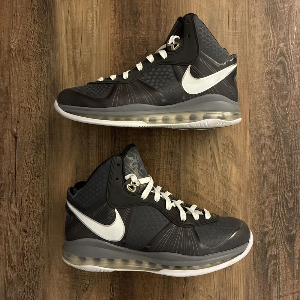 2011 Nike LeBron 8 V/2 Cool Grey Black Men Size 8.5 Basketball Shoes 429676-002